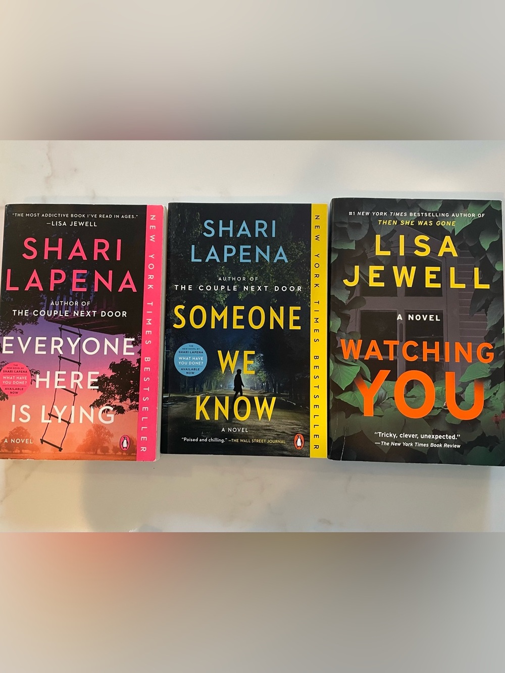 Set of 3 Mystery/Thriller Paperbacks - Shari Lapena & Lisa Jewell